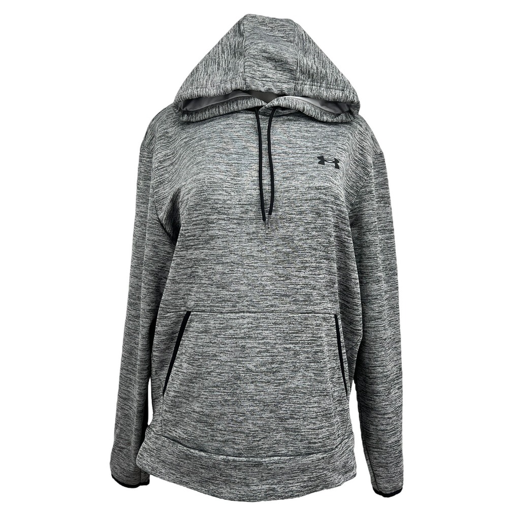 Under Armour Women's Sport Trendy Loose Pullover Grey Hooded Sweatshirt Sz Large